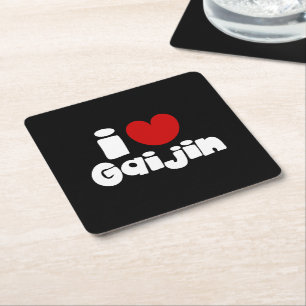 i heart Gaijin Square Paper Coaster