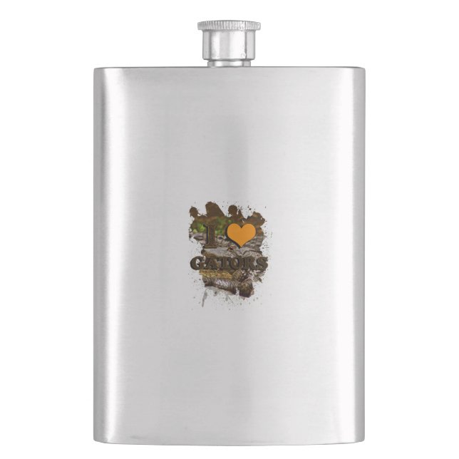 I Heart Gators Hip Flask (Front)