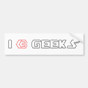 I Heart Geeks ASCII ART Bumper Sticker