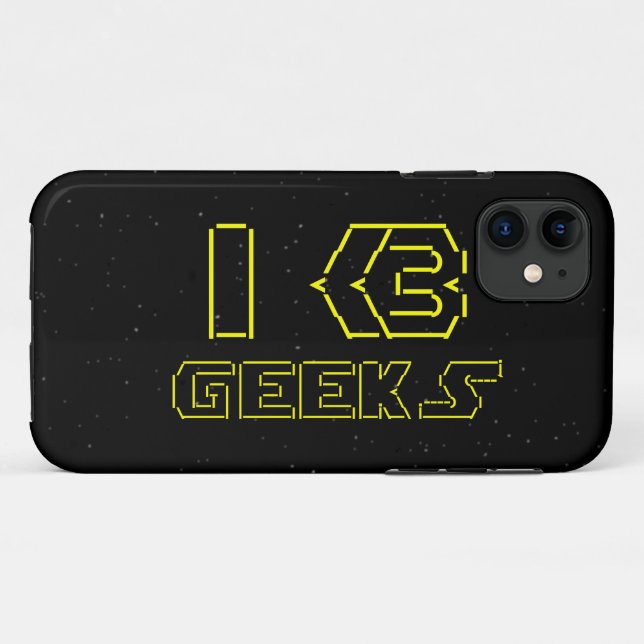 I Heart Geeks ASCII ART Case-Mate iPhone Case (Back (Horizontal))