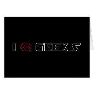 I Heart Geeks ASCII ART Greeting Card