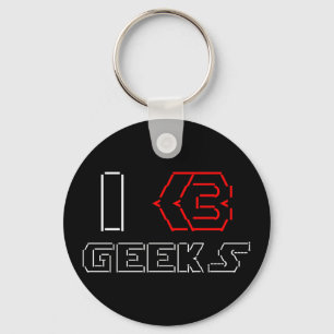 I Heart Geeks ASCII ART Key Ring