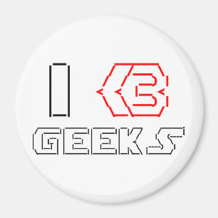 I Heart Geeks ASCII ART Magnet