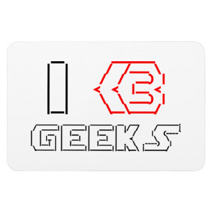 I Heart Geeks ASCII ART Magnet
