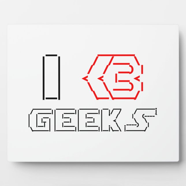 I Heart Geeks ASCII ART Plaque (Front)