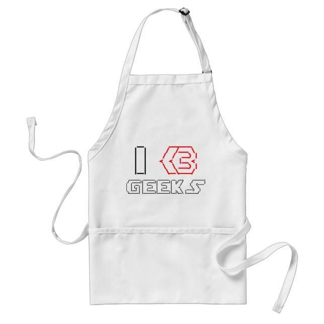 I Heart Geeks ASCII ART Standard Apron (Front)