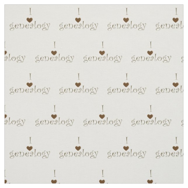 I "heart" Genealogy Fabric (Swatch)