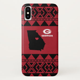 I Heart Georgia State   Tribal Pattern iPhone X Case