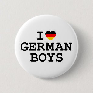 I Heart German Boys 6 Cm Round Badge