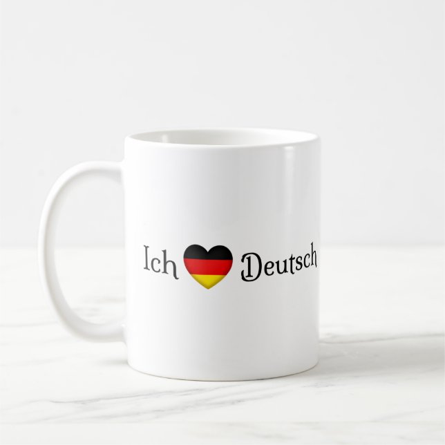"I Heart German" Favourite Language School Subject Coffee Mug (Left)