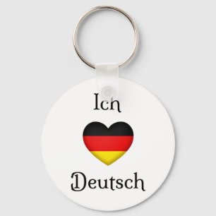 "I Heart German" Favourite Language School Subject Key Ring