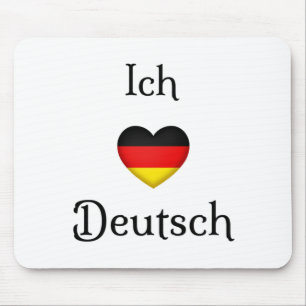 "I Heart German" Favourite Language School Subject Mouse Pad