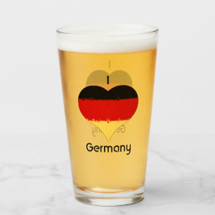 I Heart Germany German Flag  Glass