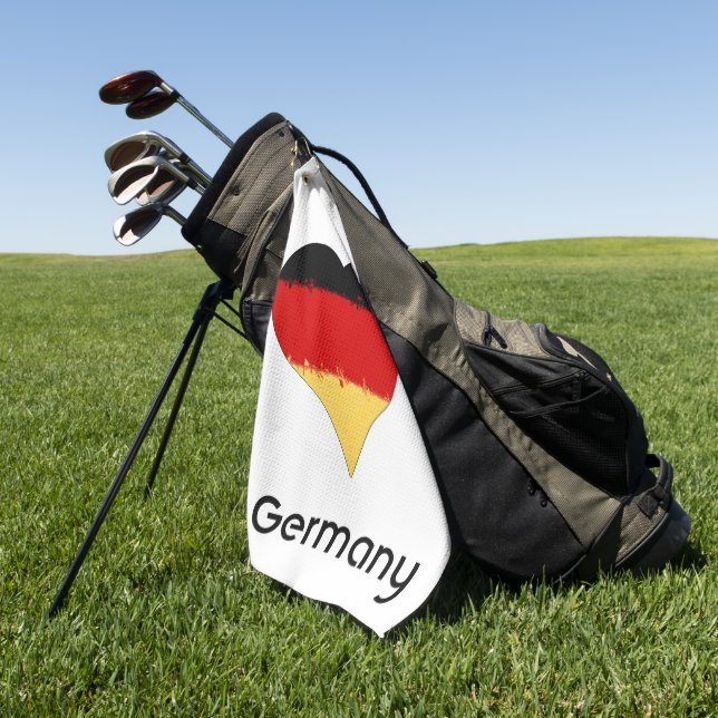 I Heart Germany German Flag  Golf Towel (Green)