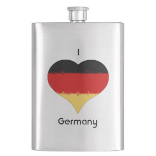 I Heart Germany German Flag Hip Flask