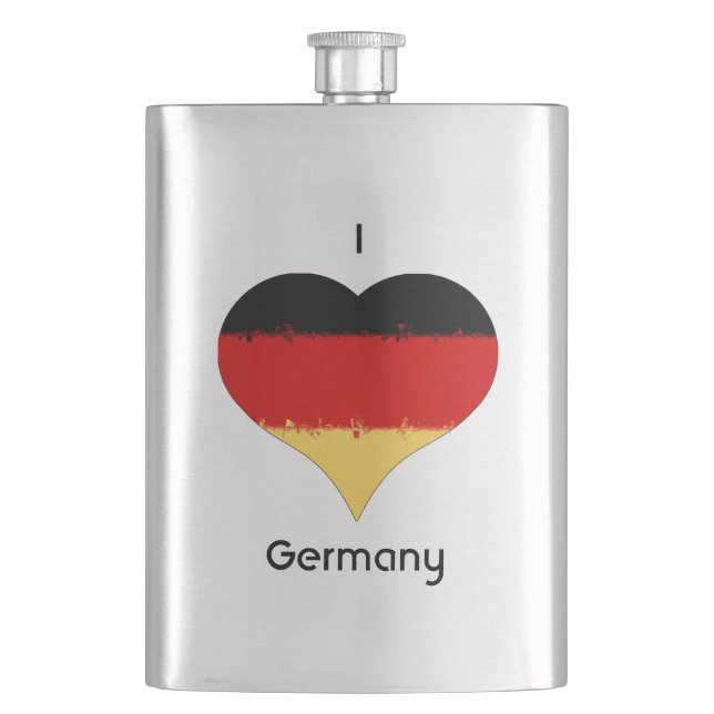 I Heart Germany German Flag  Hip Flask (Front)