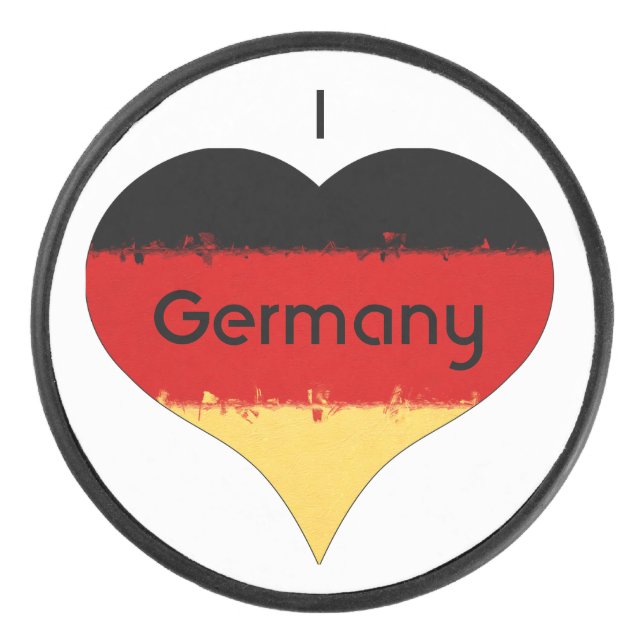 I Heart Germany German Flag  Hockey Puck (Front)