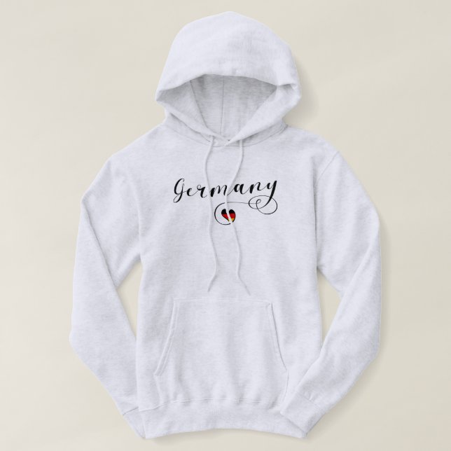 I Heart Germany, German Flag Hoodie (Design Front)