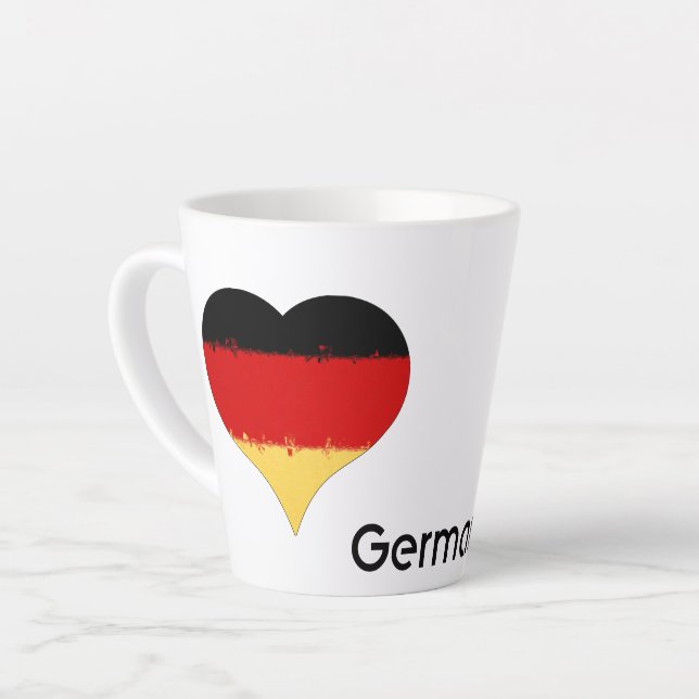 I Heart Germany German Flag  Latte Mug (Left Angle)