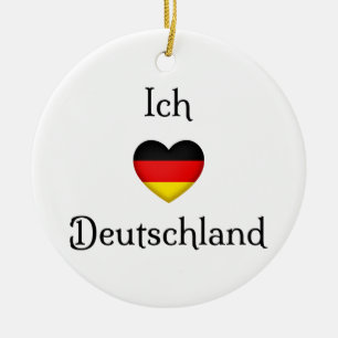 "I heart Germany" German Pride World Traveller Ceramic Ornament