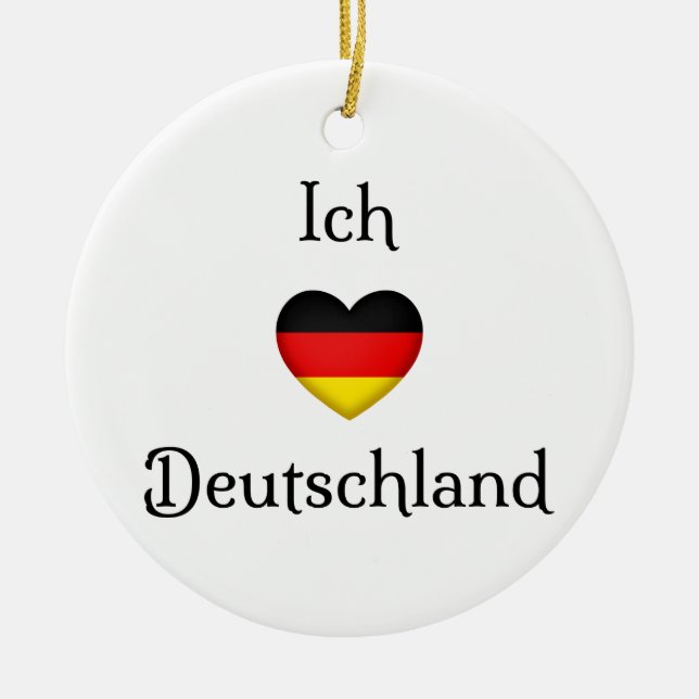 "I heart Germany" German Pride World Traveller Ceramic Ornament (Front)