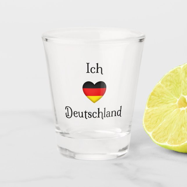 "I Heart Germany" German Pride World Traveller Shot Glass (Front)