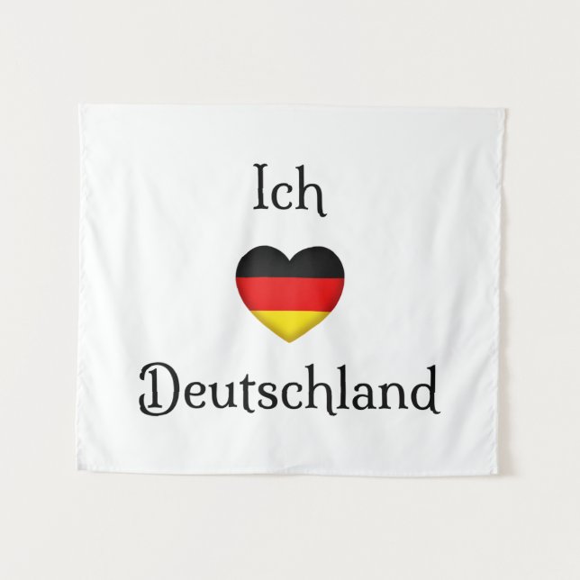 "I Heart Germany" German Pride World Traveller Tapestry (Front (Horizontal))
