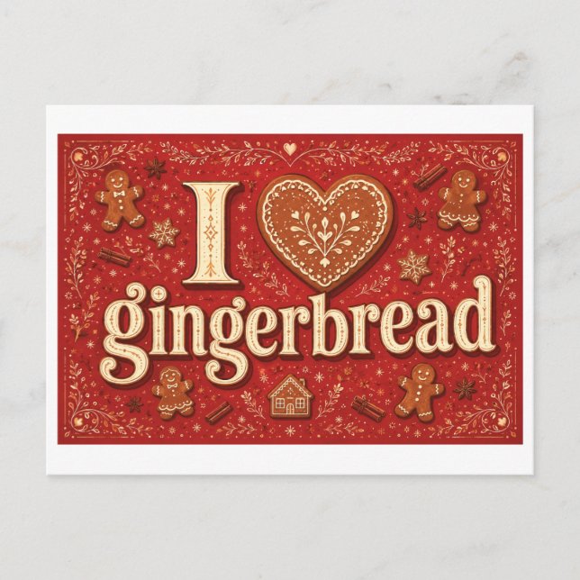 "I [Heart] Gingerbread" Postcard (Front)