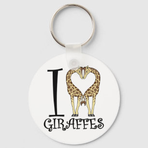 I Heart Giraffes Key Ring