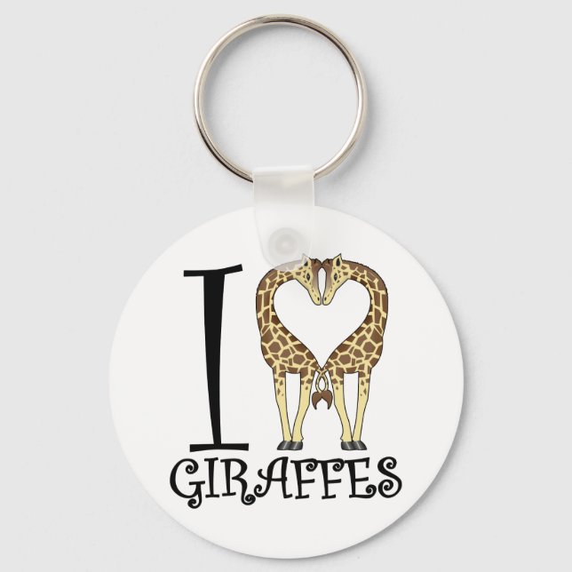 I Heart Giraffes Key Ring (Front)