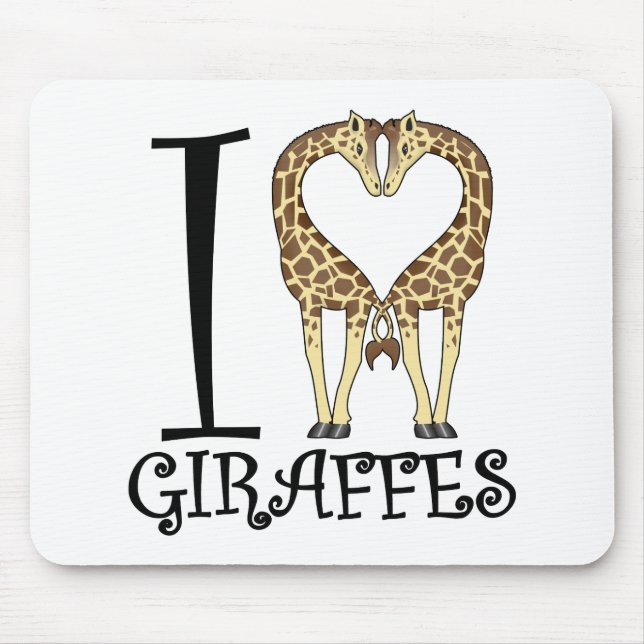 I Heart Giraffes Mouse Pad (Front)