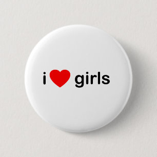I Heart Girls - women love 6 Cm Round Badge