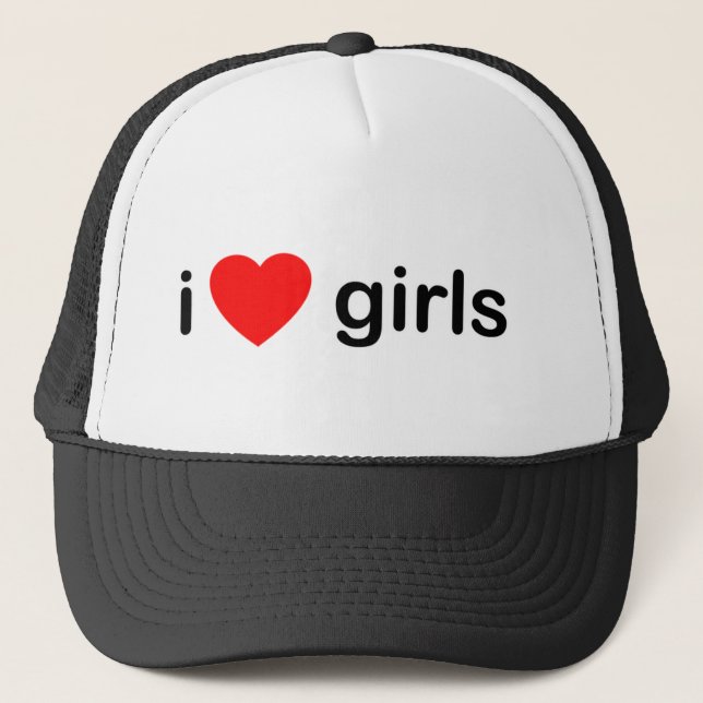 I Heart Girls - women love Trucker Hat (Front)