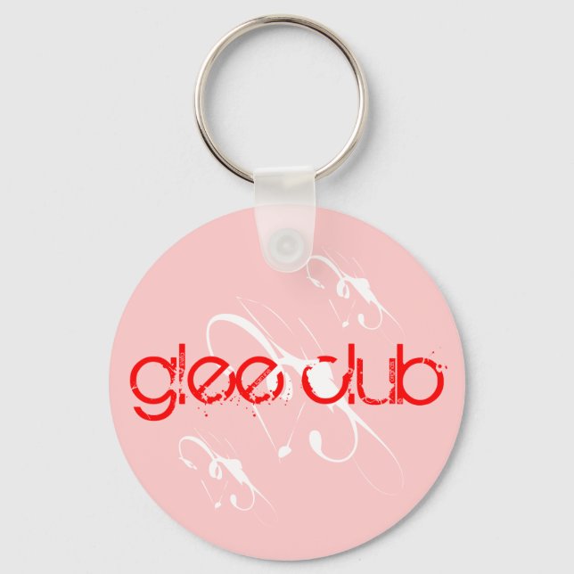I Heart Glee Club - Pink / Red Custom Key chain (Front)