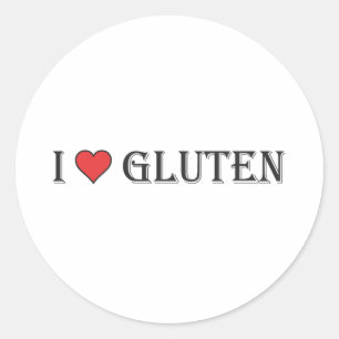I Heart Gluten - Clear Background Classic Round Sticker