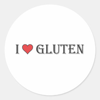 I Heart Gluten - Clear Background Classic Round Sticker