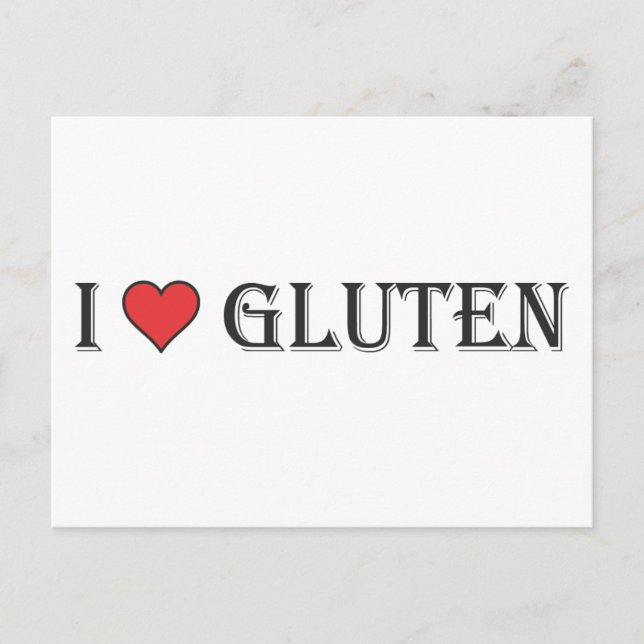 I Heart Gluten - Clear Background Postcard (Front)