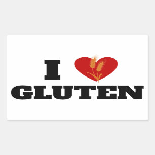 I HEART GLUTEN - I Love Gluten - Rectangular Sticker