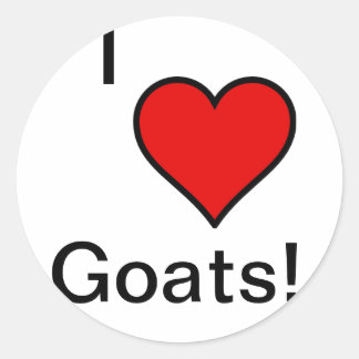 I HEART GOATS CLASSIC ROUND STICKER