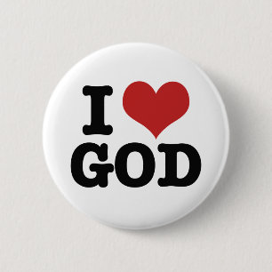 I Heart God 6 Cm Round Badge