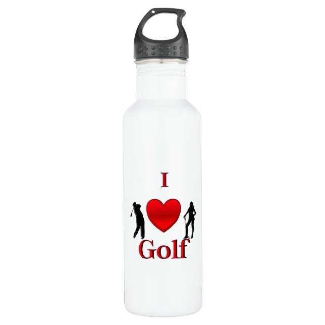 I Heart Golf 710 Ml Water Bottle (Front)