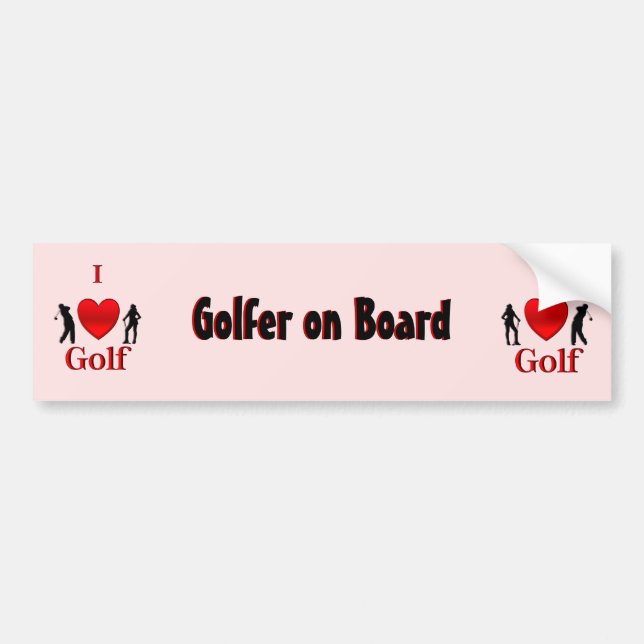 I Heart Golf Bumper Sticker (Front)
