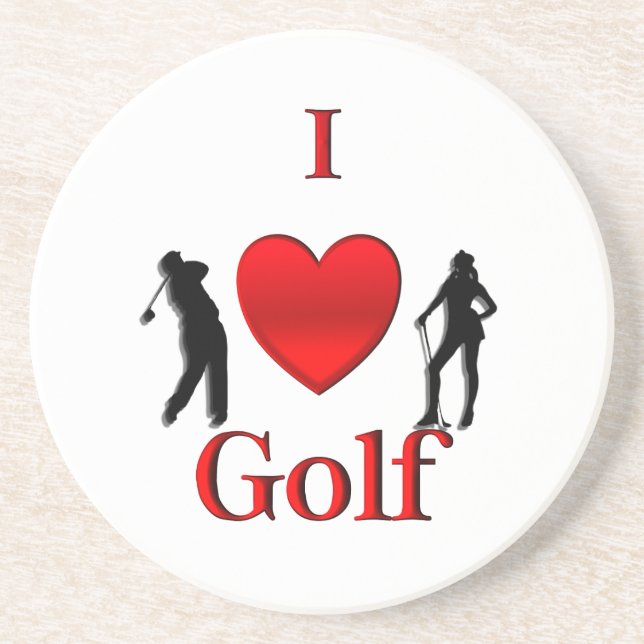 I Heart Golf Coaster (Front)