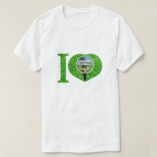 I heart golf green photo frame create your own T-Shirt (Design Front)