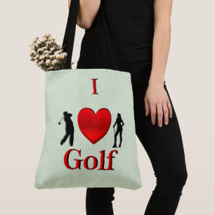 I Heart Golf Green Tote Bag
