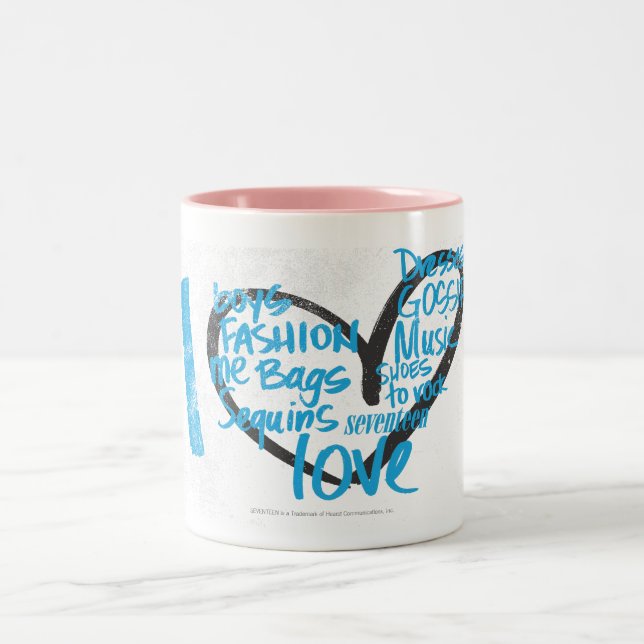 I Heart Graffiti Aqua Two-Tone Coffee Mug (Center)