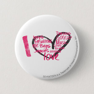 I Heart Graffiti Magenta 6 Cm Round Badge