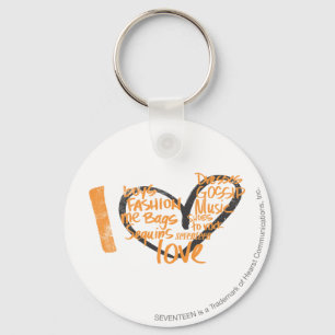 I Heart Graffiti Orange Key Ring