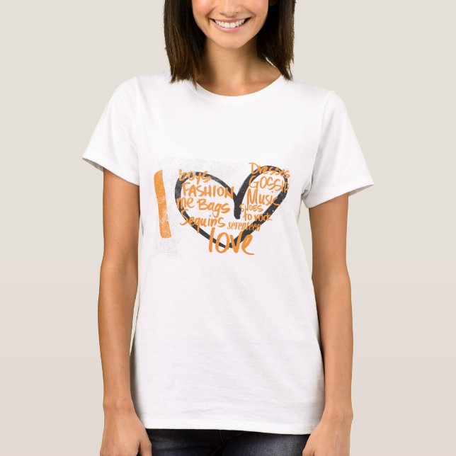 I Heart Graffiti Orange T-Shirt (Front)