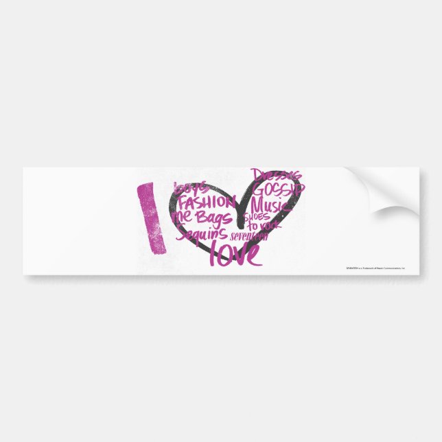 I Heart Graffiti Purple Bumper Sticker (Front)